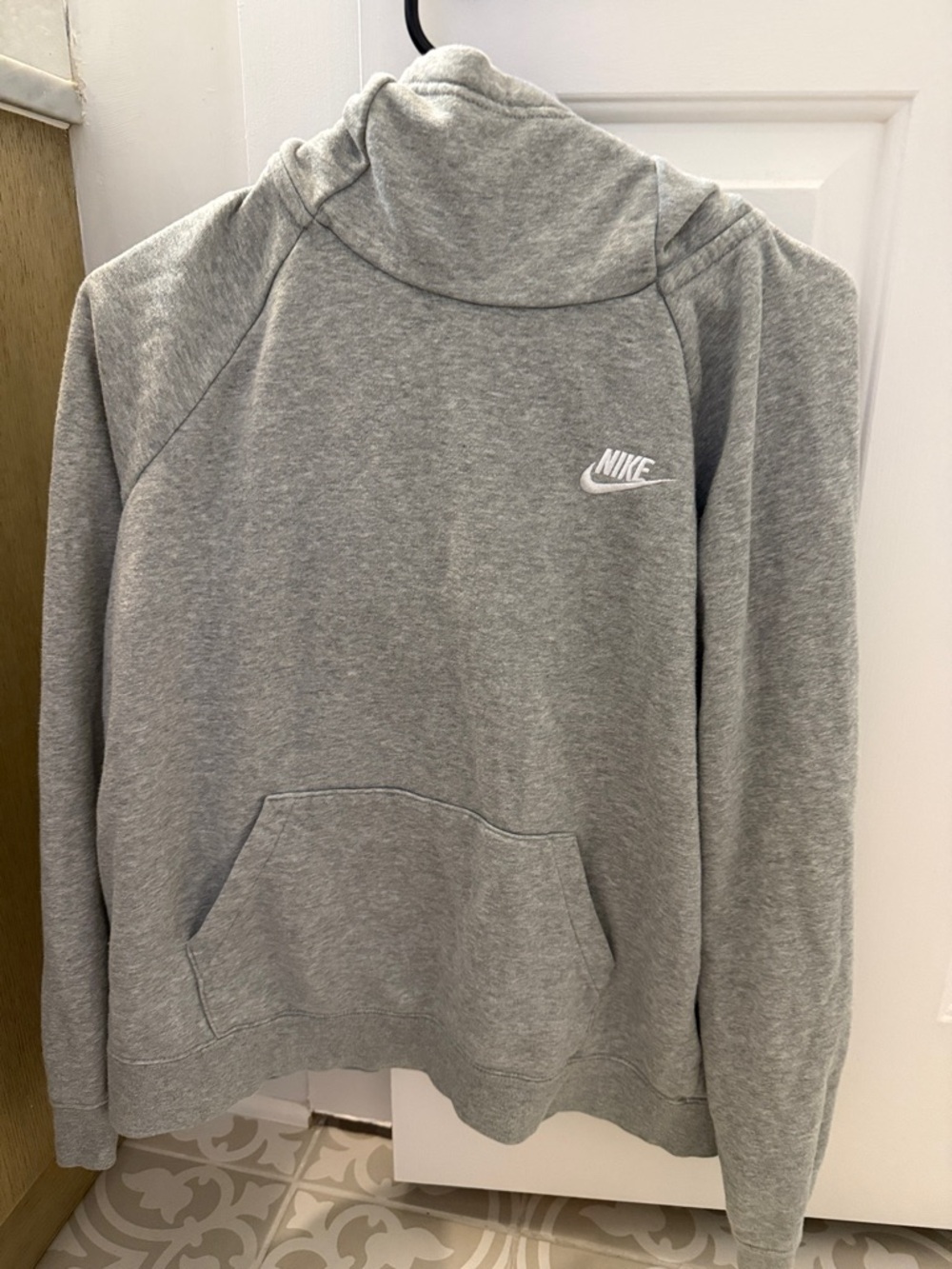 Nike Light Gray Hoodie with White Swoosh